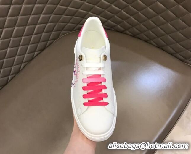 AAAAA Louis Vuitton Time Out Leather Sneakers White/Pink 0621052