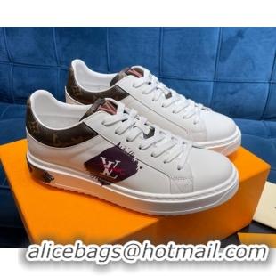 Duplicate Louis Vuitton Time Out Leather Sneakers White/Monogram 0621053