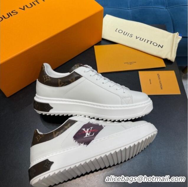 Duplicate Louis Vuitton Time Out Leather Sneakers White/Monogram 0621053