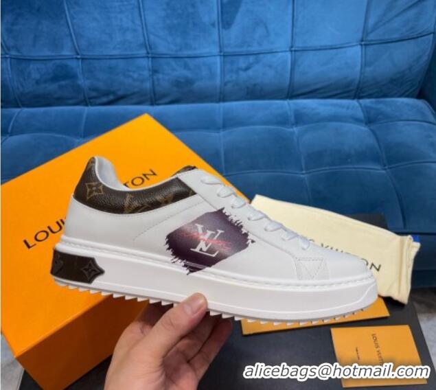 Duplicate Louis Vuitton Time Out Leather Sneakers White/Monogram 0621053