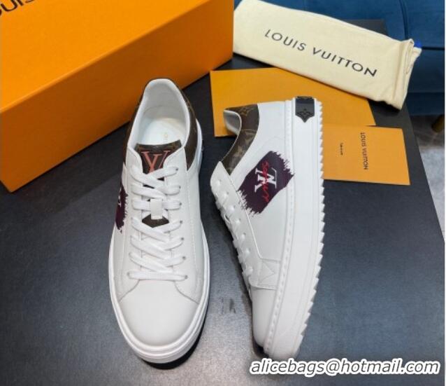 Duplicate Louis Vuitton Time Out Leather Sneakers White/Monogram 0621053