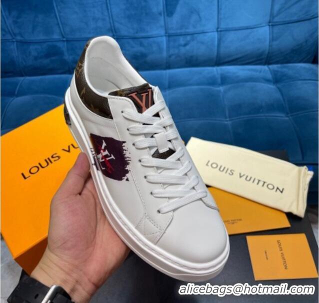 Duplicate Louis Vuitton Time Out Leather Sneakers White/Monogram 0621053