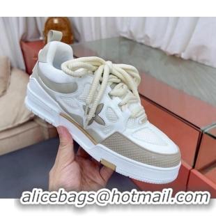 Elegant Louis Vuitton Skate Sneakers Beige/White 071977