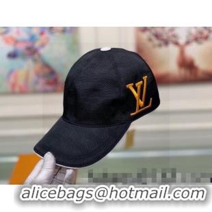 Famous Brand Louis Vuitton Canvas Basball Hat LV2360 Black/Gold 2022