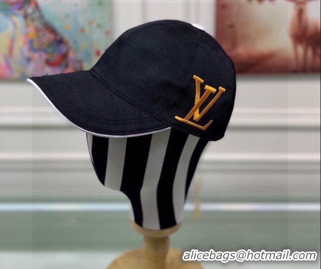 Famous Brand Louis Vuitton Canvas Basball Hat LV2360 Black/Gold 2022