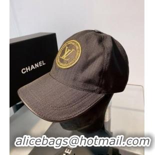 Good Quality Louis Vuitton LV Patch Canvas Baseball Hat 031102 Black 2022