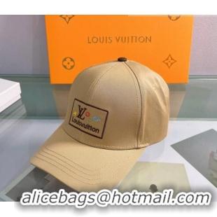 Famous Brand Louis Vuitton Canvas Baseball Hat 040203 Beige 2022