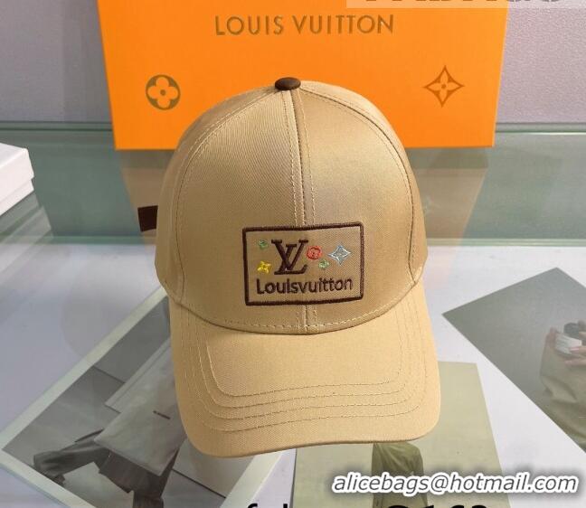 Famous Brand Louis Vuitton Canvas Baseball Hat 040203 Beige 2022