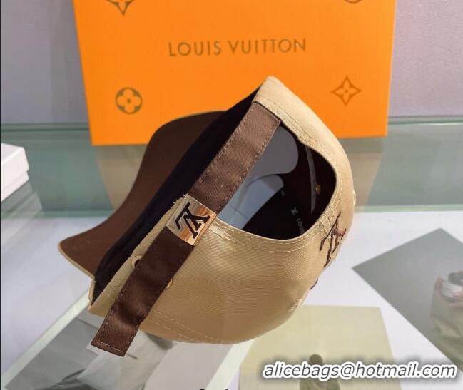 Famous Brand Louis Vuitton Canvas Baseball Hat 040203 Beige 2022