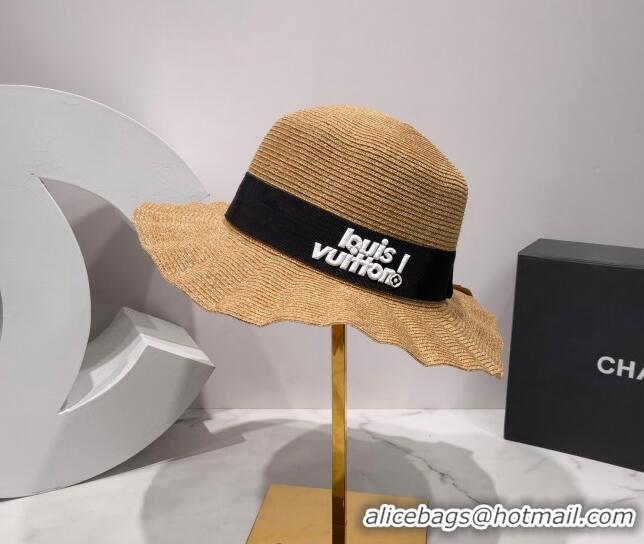 Promotional Louis Vuitton Straw Wave Wide Brim Hat LV2981 Khaki/Black 2022