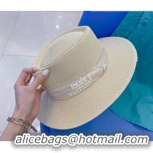 Reasonable Price Louis Vuitton Straw Wide Brim Hat 043038 Beige 2022