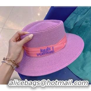 Good Product Louis Vuitton Straw Wide Brim Hat 043042 Pink 2022