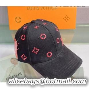 Classic Grade Louis Vuitton Canvas Baseball Hat 043050 Black 2022