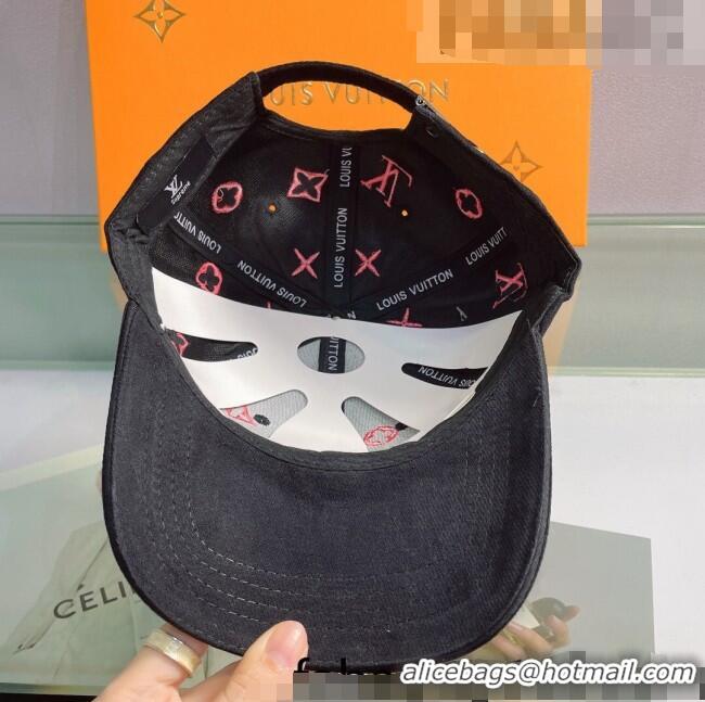 Classic Grade Louis Vuitton Canvas Baseball Hat 043050 Black 2022