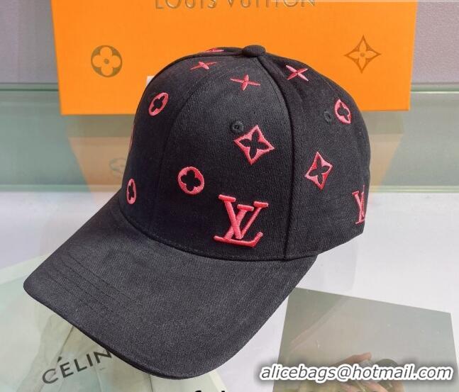 Classic Grade Louis Vuitton Canvas Baseball Hat 043050 Black 2022