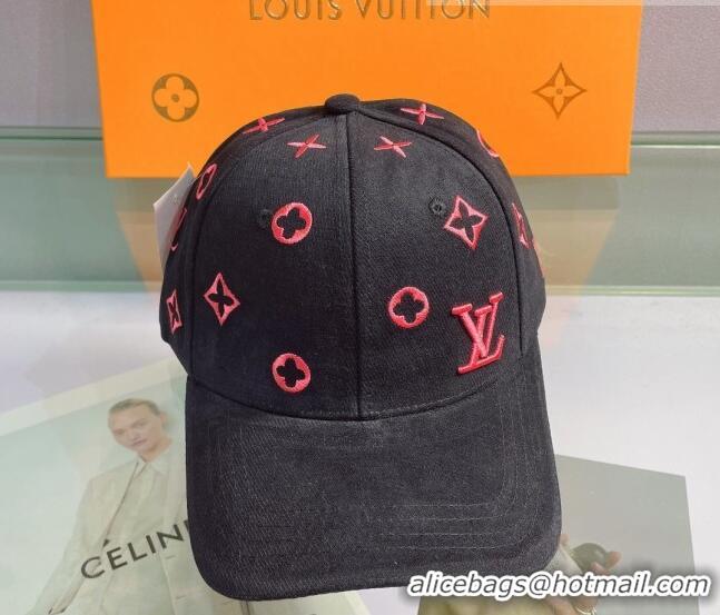 Classic Grade Louis Vuitton Canvas Baseball Hat 043050 Black 2022