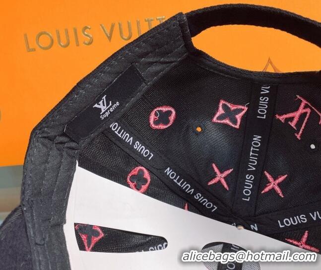 Classic Grade Louis Vuitton Canvas Baseball Hat 043050 Black 2022