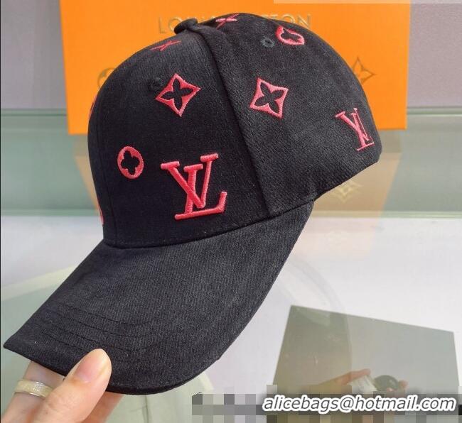 Classic Grade Louis Vuitton Canvas Baseball Hat 043050 Black 2022