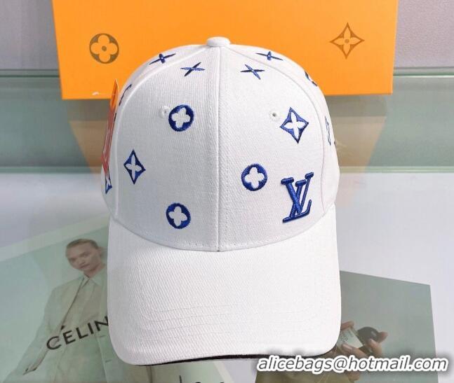 Promotional Louis Vuitton Canvas Baseball Hat 043051 White 2022