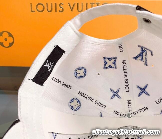 Promotional Louis Vuitton Canvas Baseball Hat 043051 White 2022