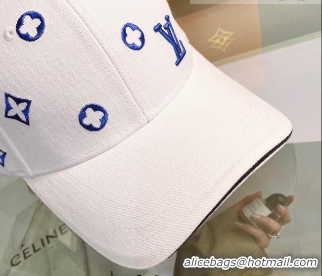 Promotional Louis Vuitton Canvas Baseball Hat 043051 White 2022