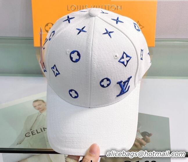 Promotional Louis Vuitton Canvas Baseball Hat 043051 White 2022