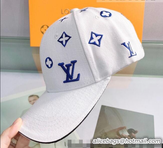 Promotional Louis Vuitton Canvas Baseball Hat 043051 White 2022