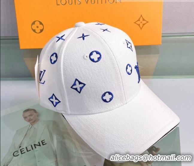 Promotional Louis Vuitton Canvas Baseball Hat 043051 White 2022