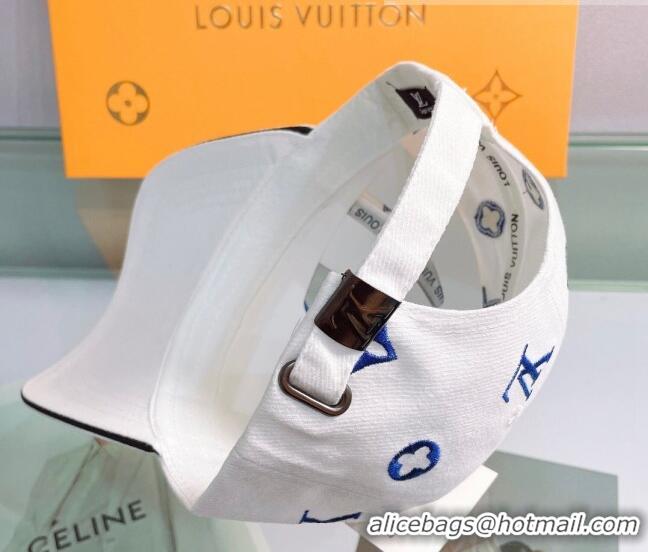 Promotional Louis Vuitton Canvas Baseball Hat 043051 White 2022