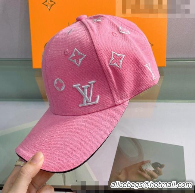 Top Quality Louis Vuitton Canvas Baseball Hat 043052 Pink 2022