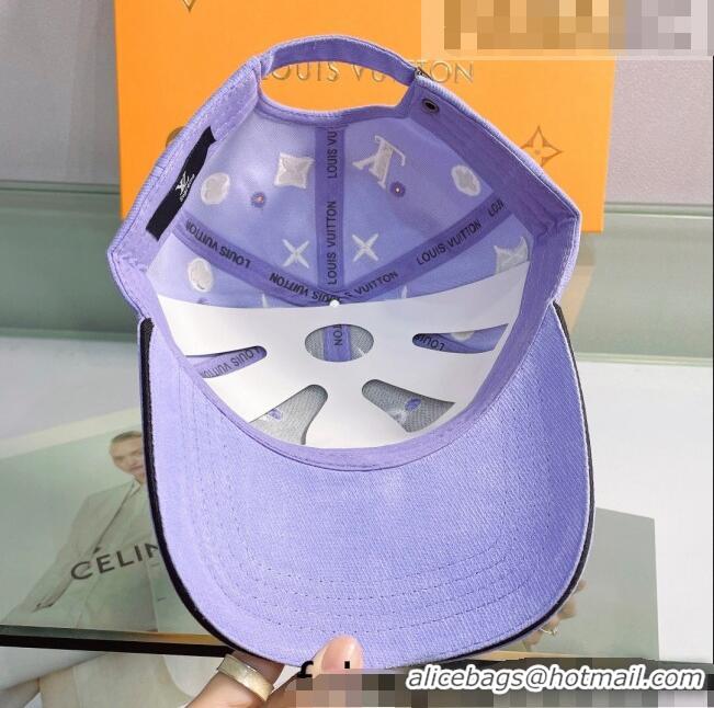 Pretty Style Louis Vuitton Canvas Baseball Hat 043053 Purple 2022