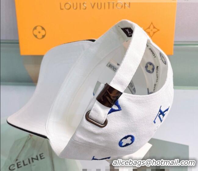 Pretty Style Louis Vuitton Canvas Baseball Hat 043054 White 2022