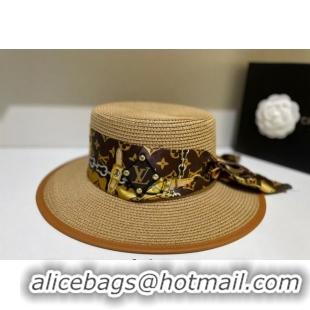 Unique Style Louis Vuitton Straw Wide Brim Hat 053153 Khaki 2022