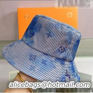 Super Quality Louis Vuitton Watercolor Bucket Hat 053173 Blue 2022