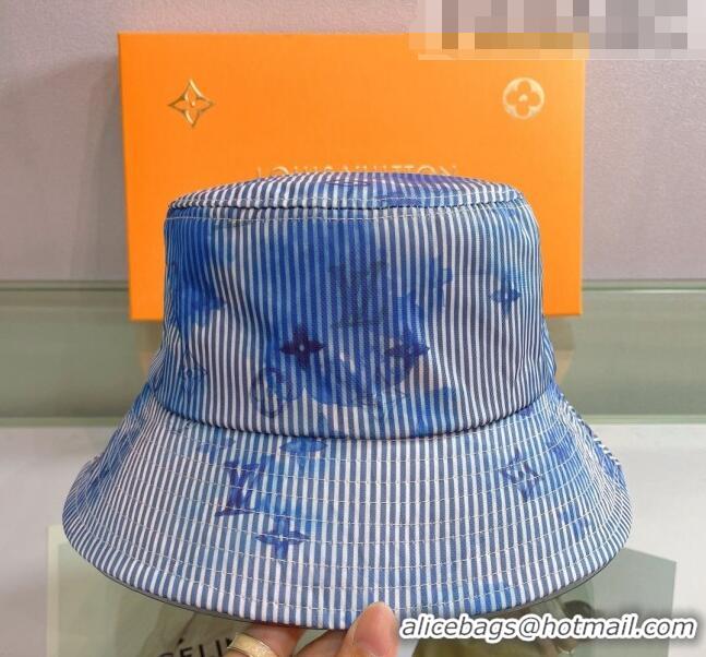 Super Quality Louis Vuitton Watercolor Bucket Hat 053173 Blue 2022