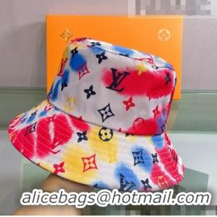 Top Grade Louis Vuitton Watercolor Bucket Hat 053174 Red 2022