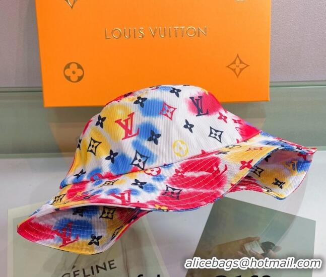 Top Grade Louis Vuitton Watercolor Bucket Hat 053174 Red 2022