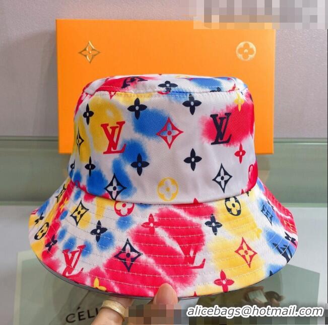 Top Grade Louis Vuitton Watercolor Bucket Hat 053174 Red 2022