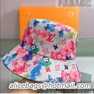 Famous Brand Louis Vuitton Watercolor Bucket Hat 053175 Pink 2022