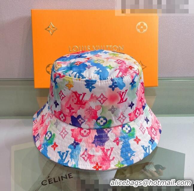 Famous Brand Louis Vuitton Watercolor Bucket Hat 053175 Pink 2022