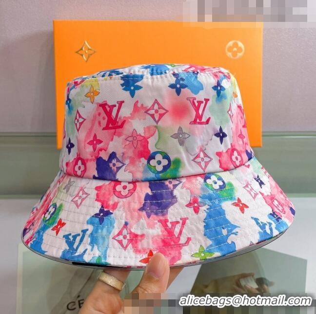 Famous Brand Louis Vuitton Watercolor Bucket Hat 053175 Pink 2022