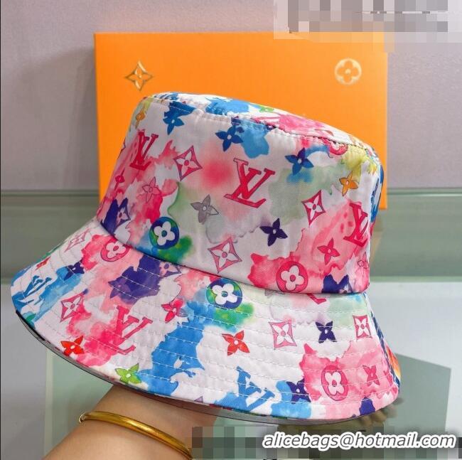 Famous Brand Louis Vuitton Watercolor Bucket Hat 053175 Pink 2022