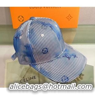 Inexpensive Louis Vuitton Watercolor Baseball Hat 053177 Blue 2022