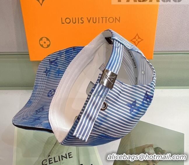 Inexpensive Louis Vuitton Watercolor Baseball Hat 053177 Blue 2022