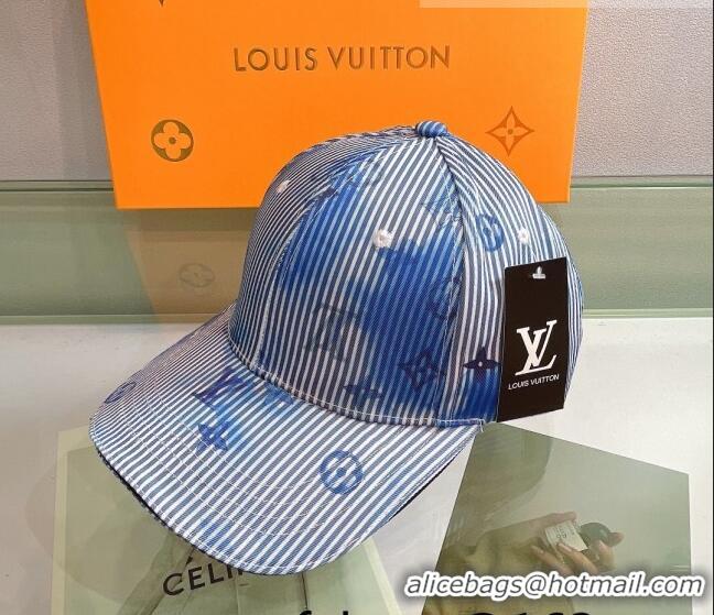 Inexpensive Louis Vuitton Watercolor Baseball Hat 053177 Blue 2022