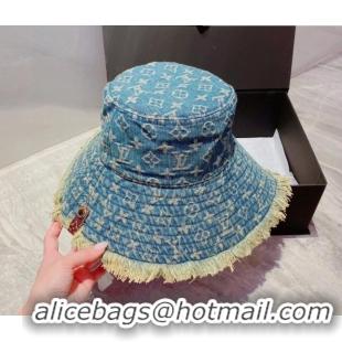 Good Product Louis Vuitton Monogram Denim Bucket Hat 070693 Blue 2022