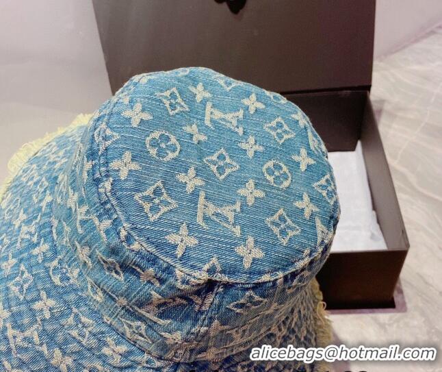 Good Product Louis Vuitton Monogram Denim Bucket Hat 070693 Blue 2022