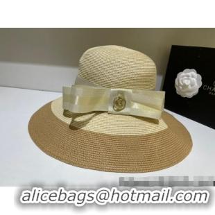 Super Quality Louis Vuitton Straw Hat with Bow LV0257 Beige 2022