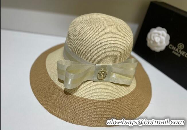 Super Quality Louis Vuitton Straw Hat with Bow LV0257 Beige 2022