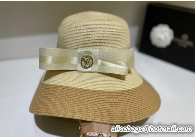 Super Quality Louis Vuitton Straw Hat with Bow LV0257 Beige 2022